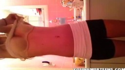 teen striping in her underwear on webcam