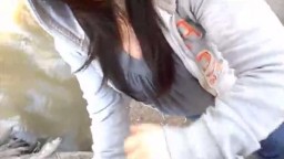 Asian Amateur Girl Swallows Cum in the Park