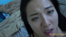 18 yr old Green EYES ASIAN takes Cum ALL OVER her Face!