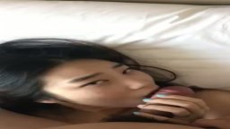 asian slut, cum on face and swallow