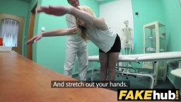 Fake Hospital Petite blonde Czech patient health test ends with hot wet sex