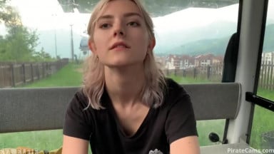 Teen Swallows Loads of Cum on a Cable Car
